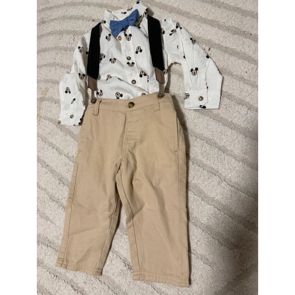 Disney Mickey Mouse Suspender Pants and Shirt
